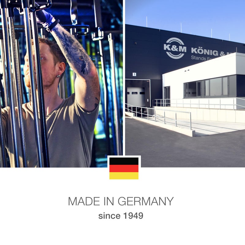 KM K&M KÃ¶nig & Meyer 23600.500.55 Microphone Bar Mount Up to Four Mics or Boom Arms | â…â€ Threaded Connector | Swivels 360Â° | All One Piece | Steel Construction Made in Germany Black - EU Version - Image 3